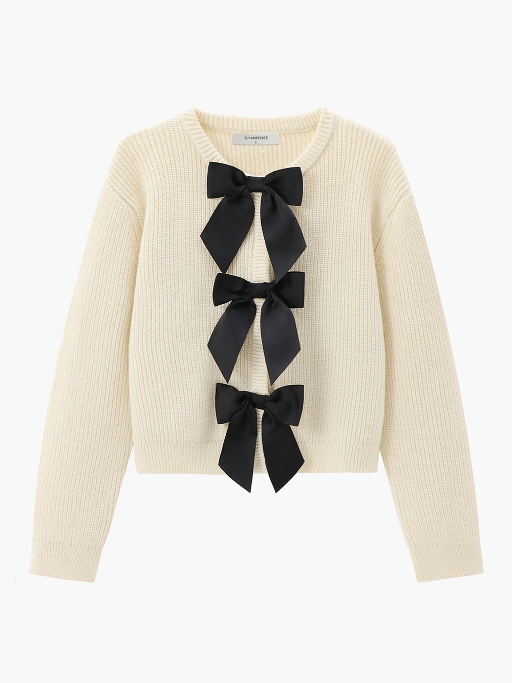 Commense Women’s Bow Ribbed Sweater